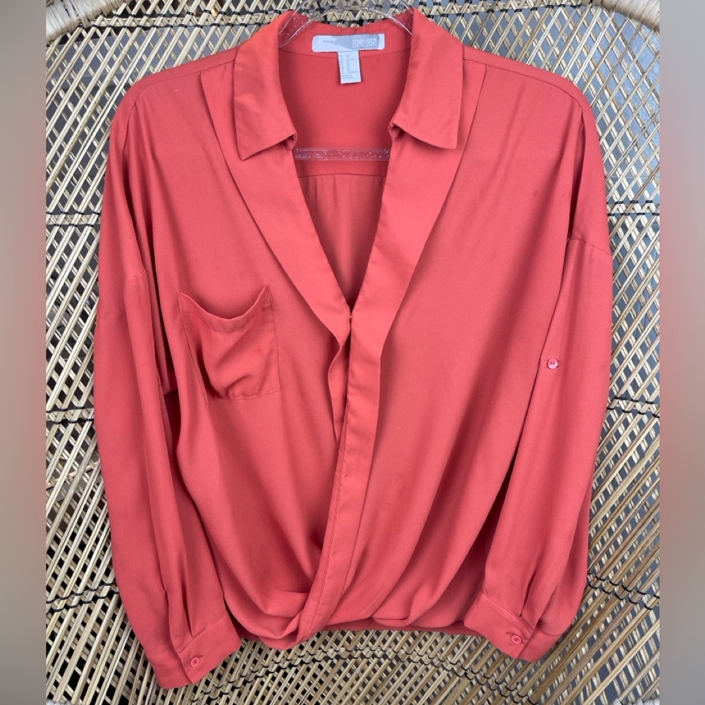 Forever 21 Terracotta Blouse with Pocket Detail